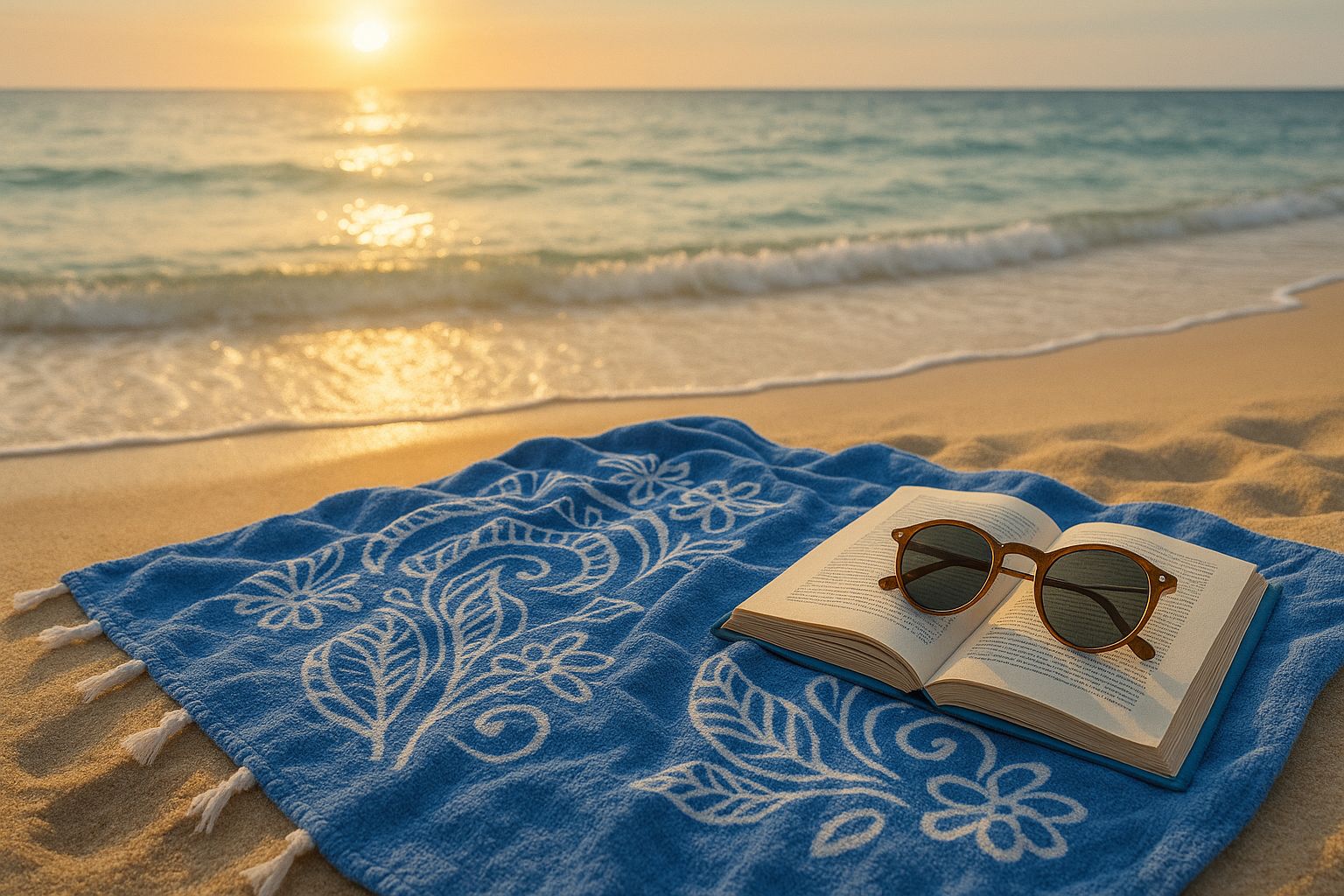 J Linens Beach Towel (Blue)(Light weight)