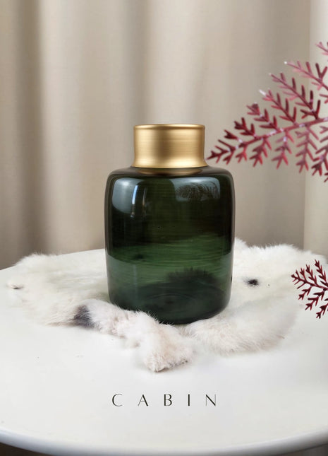 Cabin Corner Emerald Green with Gold Plated Neck