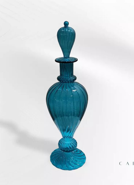 Cabin Corner Dark Teal Pyrex Vase.