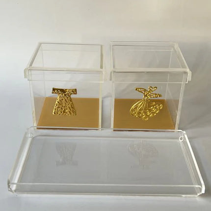 Zee Designs Plexi Glass Metal Kaftan and Darwish Boxes