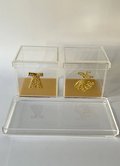 Zee Designs Plexi Glass Metal Kaftan and Darwish Boxes