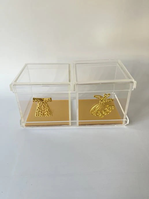 Zee Designs Plexi Glass Metal Kaftan and Darwish Boxes