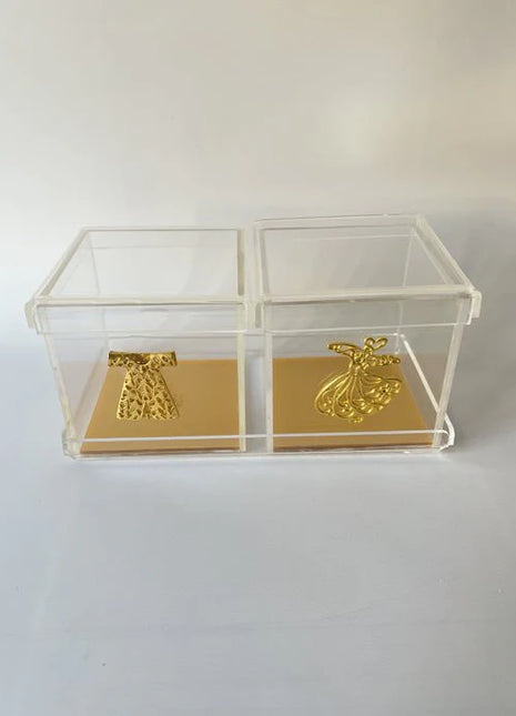 Zee Designs Plexi Glass Metal Kaftan and Darwish Boxes