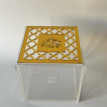 Zee Designs Plexi Glass Moroccan Ramadan Kareem Squared Box