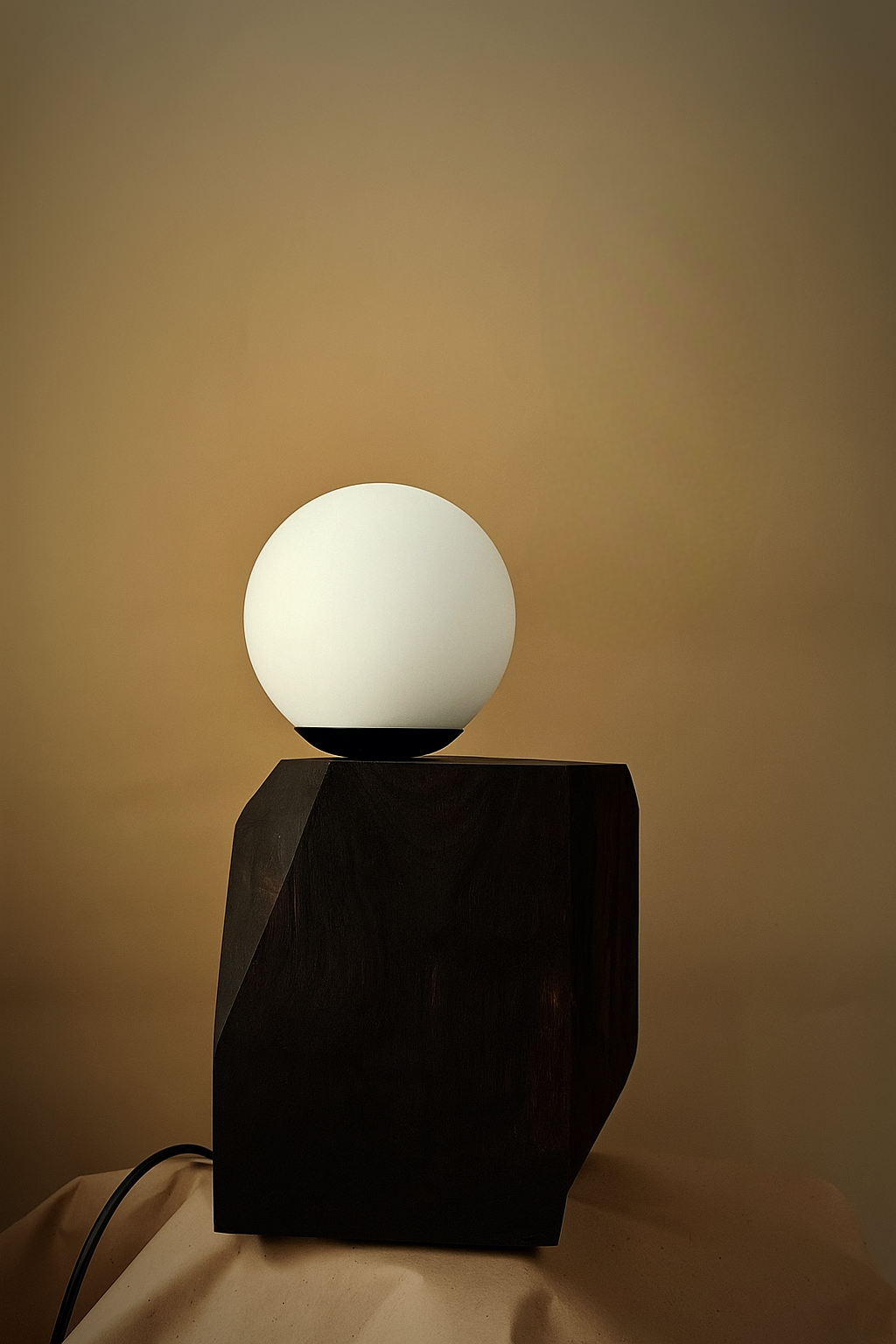 Pots N' Objects Base Block Ebony  - Natural Wood Color