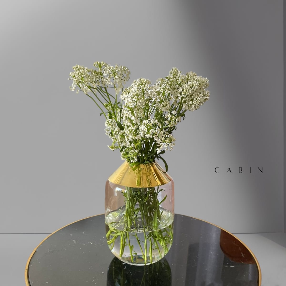 Cabin Corner Pyrex Glass Vase (Gold Plated Neck)