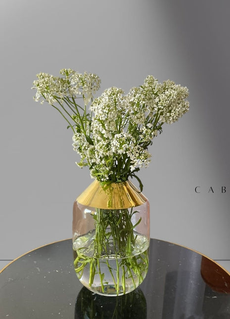 Cabin Corner Pyrex Glass Vase (Gold Plated Neck)