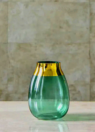 Cabin Corner Green Vase with Gold Plated Neck (12K)