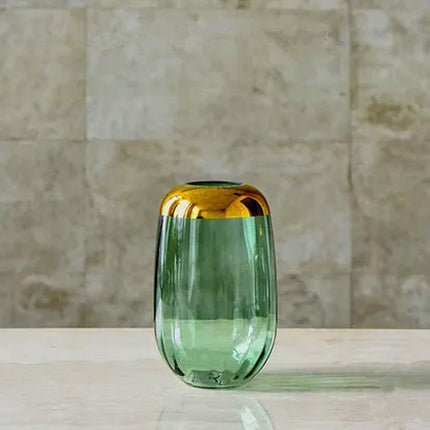 Cabin Corner Green Vase with Gold Plated Neck (12K)