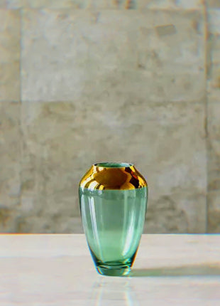 Cabin Corner Green Vase with Gold Plated Neck (12K)
