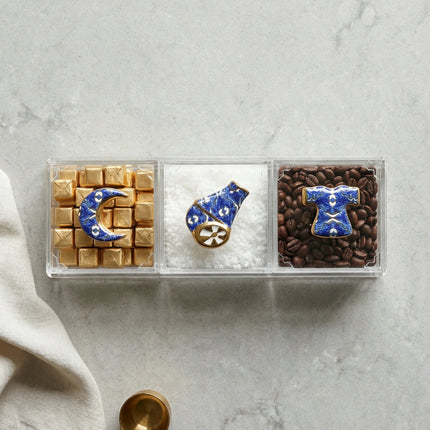 Zee Designs Plexi Glass Bleu Blanc Porcelain Knob Box