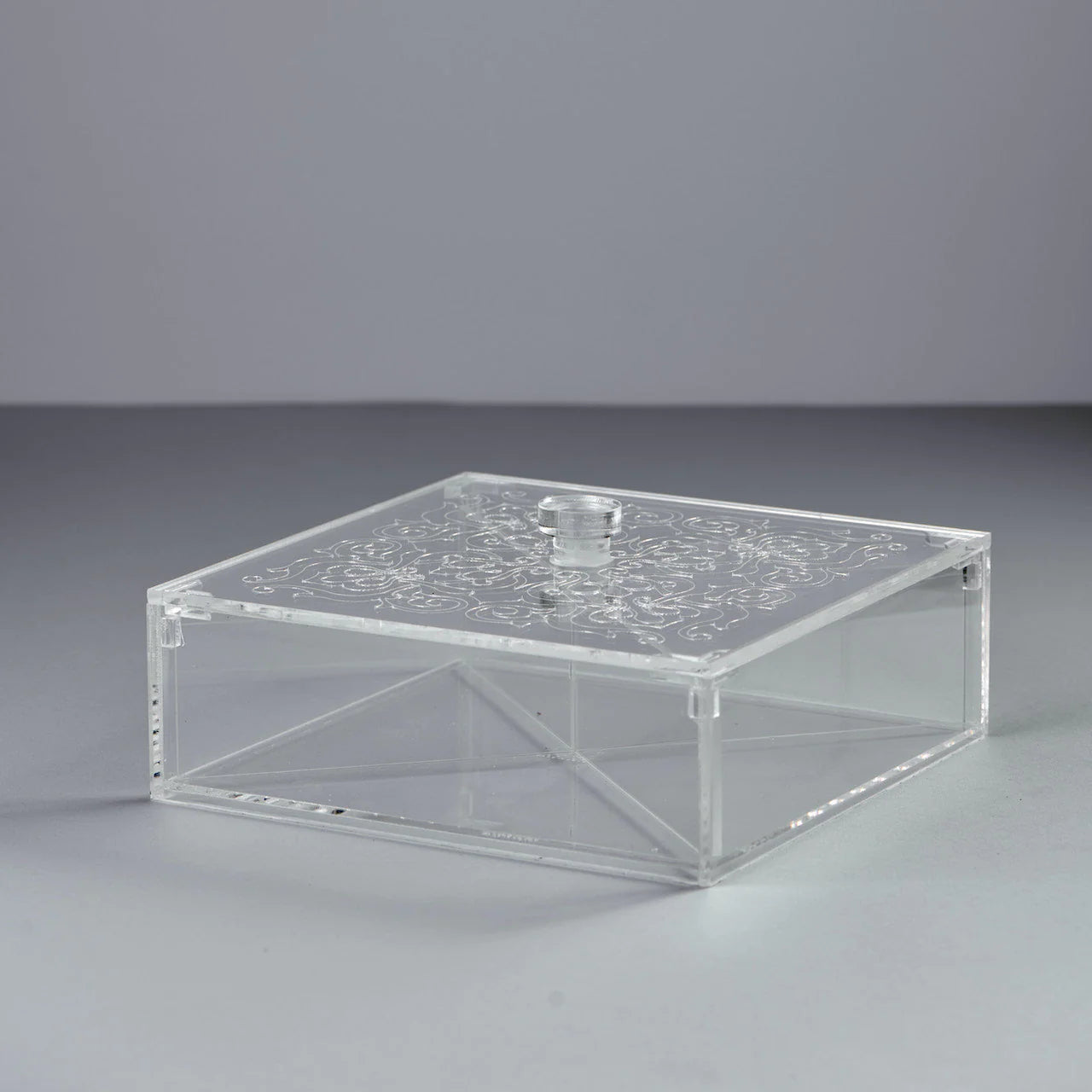 Zee Designs Plexi Glass Motif 9-Compartments Tea Box