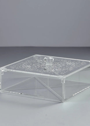 Zee Designs Plexi Glass Motif 9-Compartments Tea Box