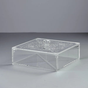 Zee Designs Plexi Glass Motif 9-Compartments Tea Box