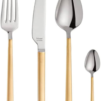 Hisar Milano Gold Cutlery Set (89 Pcs) Mirror