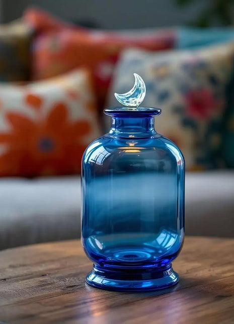 Cabin Corner Blue Glass Lantern