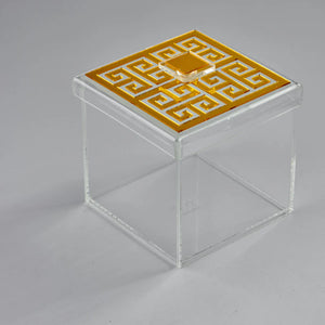 Zee Designs Plexi Glass Greek Key Squared Box