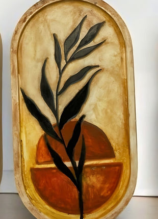 Wasl Boho Hand Painted Oval Tray