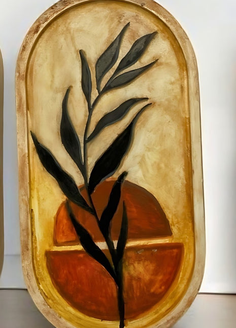 Wasl Boho Hand Painted Oval Tray