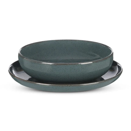 Tulu Granulated Dark Teal 24 Pcs Dinner Set