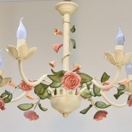 T.Art Gallery 5 Lamps Rose Chandelier