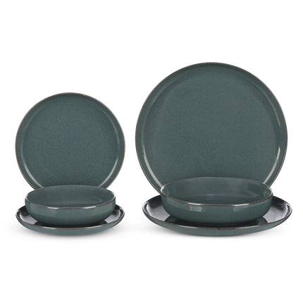 Tulu Granulated Dark Teal 24 Pcs Dinner Set