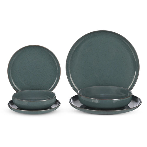 Tulu Granulated Dark Teal 24 Pcs Dinner Set