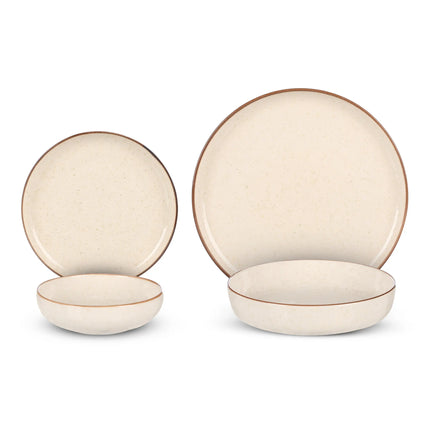 Tulu Granulated Beige 24 Pcs Dinner Set