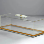 Transparent Tray with Gold Frame / White Marble Knob