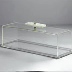 Transparent Tray with Silver Frame / White Marble Knob