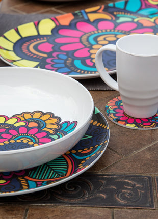 Bright Designs Melamine Dinner Plate 
Set of 6 (D 26cm) Paisley