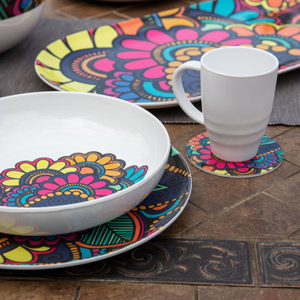 Bright Designs Melamine Dinner Plate 
Set of 6 (D 26cm) Paisley