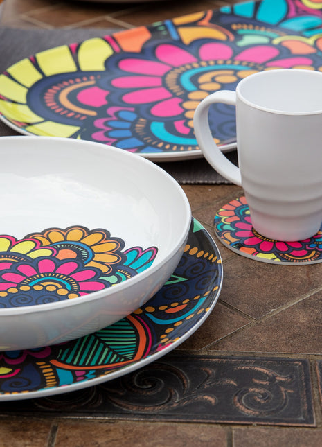 Bright Designs Melamine Dinner Plate 
Set of 6 (D 26cm) Paisley