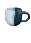 Pottery Mug / White and Dark Teal