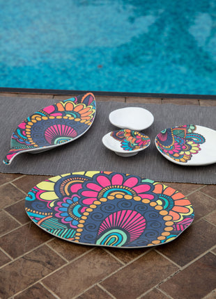 Bright Designs Melamine Matt Dinner Plate 
Set of 6 (30cm) Paisley