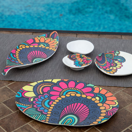 Bright Designs Melamine Matt Dinner Plate 
Set of 6 (30cm) Paisley
