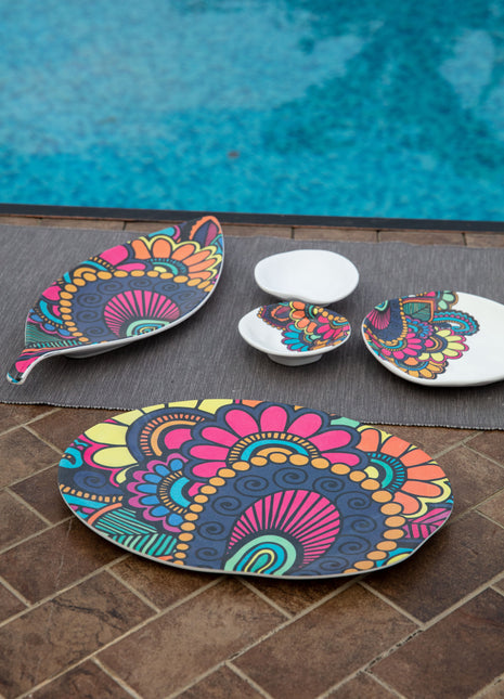 Bright Designs Melamine Matt Dinner Plate 
Set of 6 (30cm) Paisley