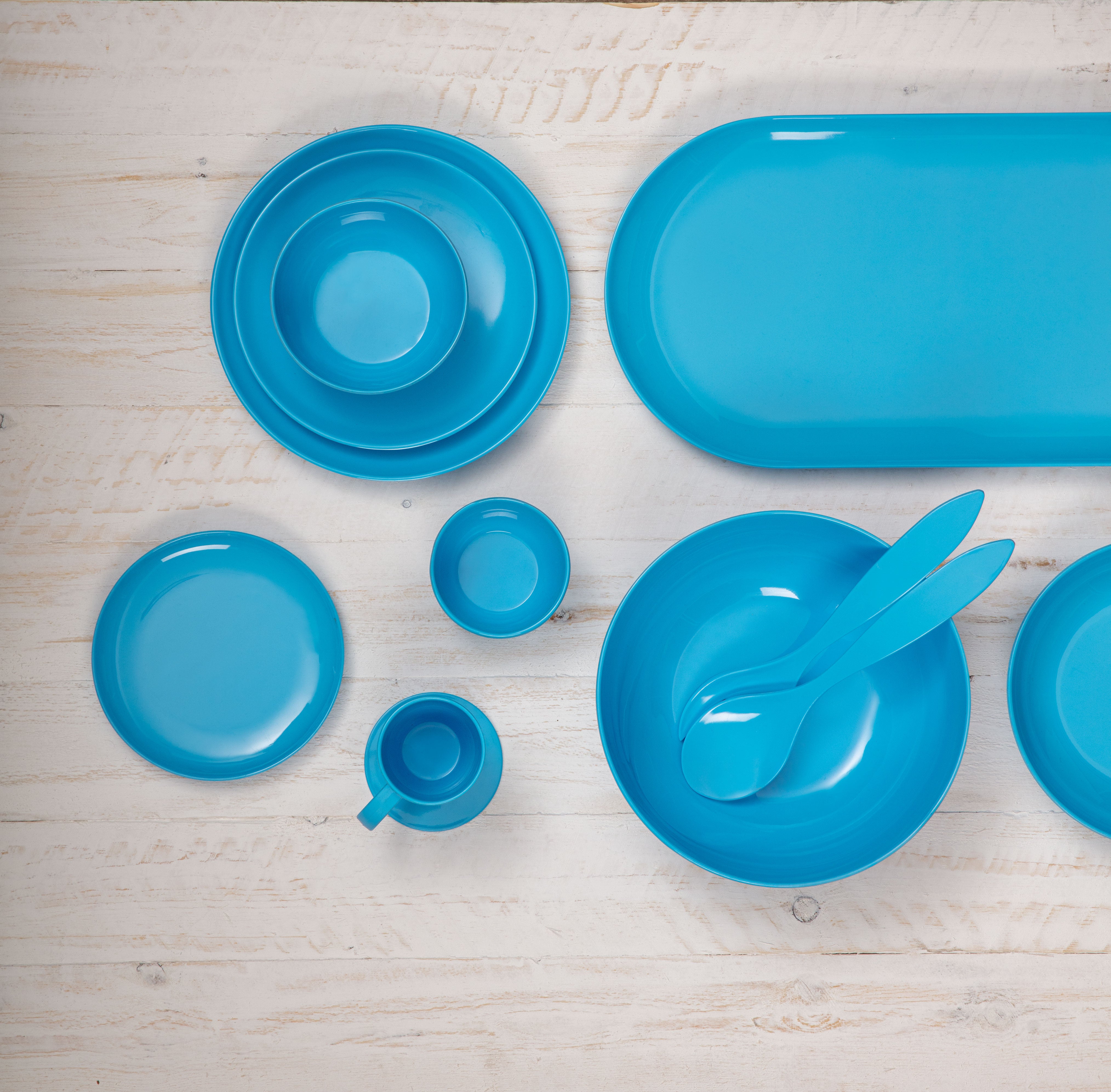 Bright Designs Melamine Deep Dish 
Set of 6 (D 22cm H 5cm) Light Blue