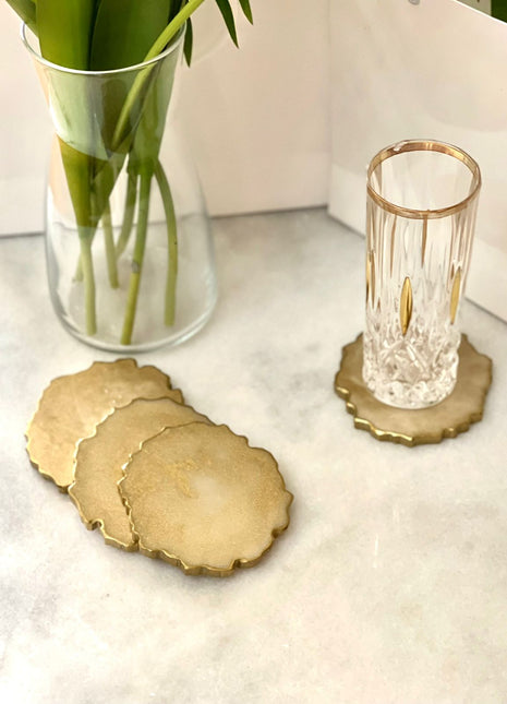 Asha's Set of 4 Resin Gold Coasters
