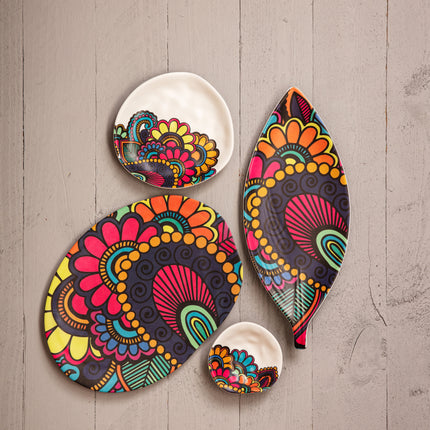 Bright Designs Melamine Matt Dip Bowl 
Set of 2 (10cm) Paisley