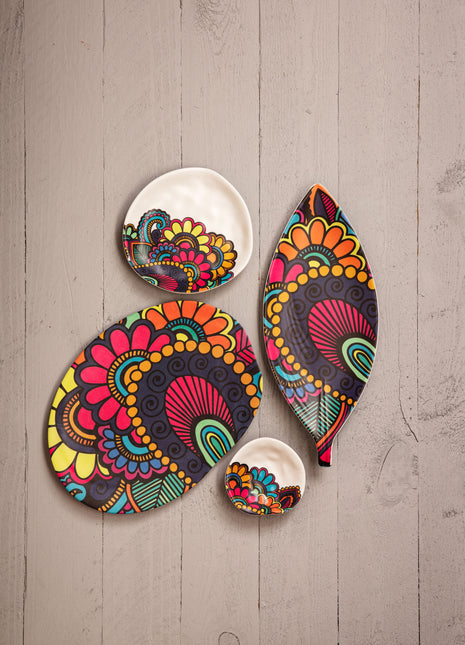 Bright Designs Melamine Matt Dip Bowl 
Set of 2 (10cm) Paisley