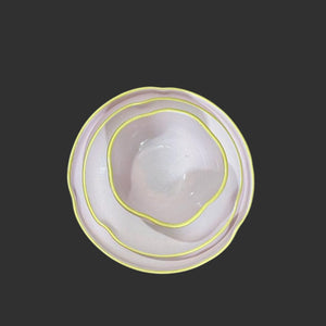 Pottery Light Lilac Set with Gold Rim