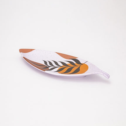 Bright Designs Melamine Matt Leaf Serving Plate 2 Pieces (L 36cm W 15cm)Black Mondo