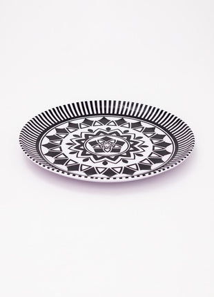 Bright Designs Melamine Dinner Plate 6 Pieces (D 26cm) Black & White