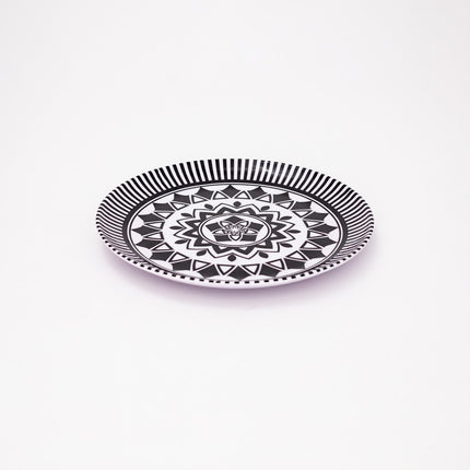 Bright Designs Melamine Dinner Plate 6 Pieces (D 26cm) Black & White