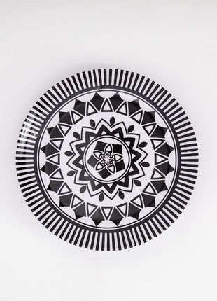 Bright Designs Melamine Dinner Plate 6 Pieces (D 26cm) Black & White
