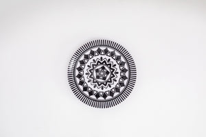 Bright Designs Melamine Dinner Plate  6 Pieces (D 22cm) Black & White