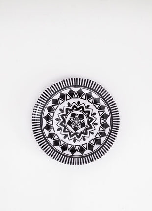 Bright Designs Melamine Small Plate 6 Pieces (D 18cm) Black & White