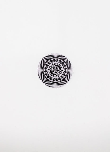 Bright Designs Melamine Coaster 10 Pieces (D10cm) Black & White