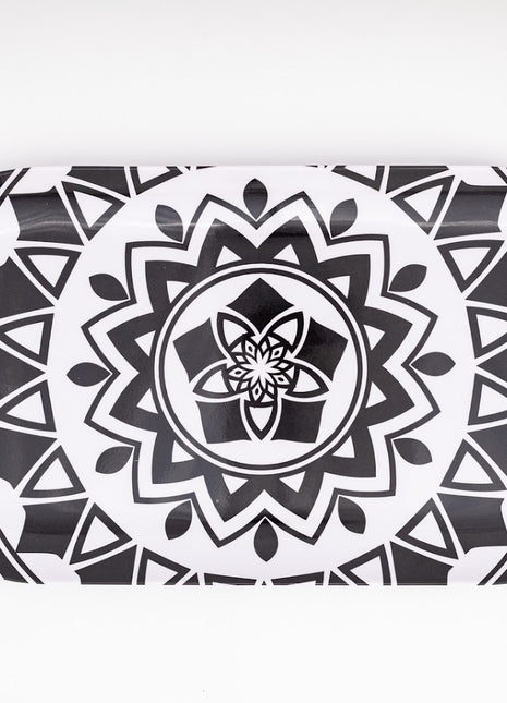 Bright Designs Melamine Serving Platter set of 2 Pieces (L 52 cm W 26 cm) Black & White